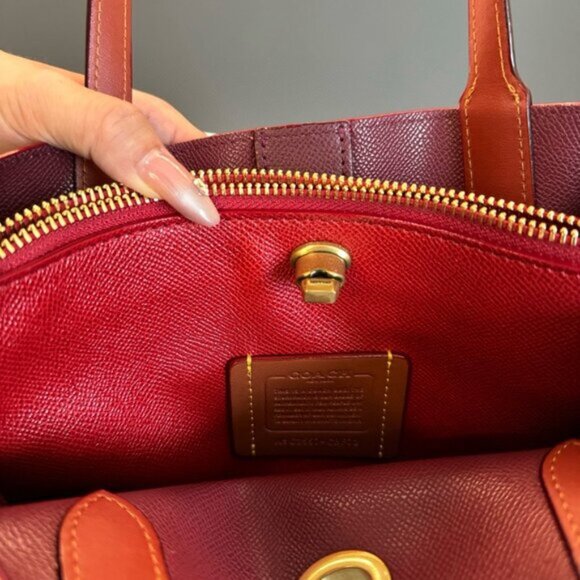 NEW COACH PEANUTS Willow Tote Bag 24 Signature Canvas Tan Brown Multi - Picture 8 of 8